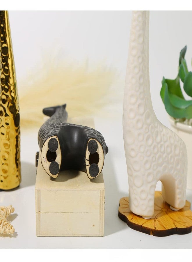Insiswiner Small Animal Statues Black Giraffe Ceramic Home Decor Collectible Figurines for Shelf Desk Ornaments Living Room Bedroom Office Desktop Cabinets Decoration - Image 4